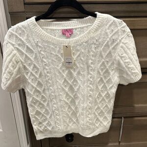 Miami White Cable Knit Sweater